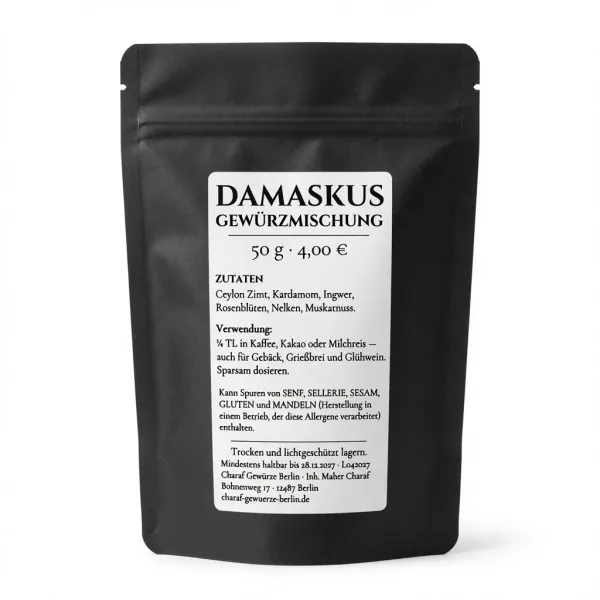 Damaskus Gewürzmischung Rückseite – Charaf Gewürze Berlin
