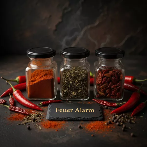Feuer Alarm Chili-Geschenkbox in Wellpappe-Verpackung mit drei Gläsern