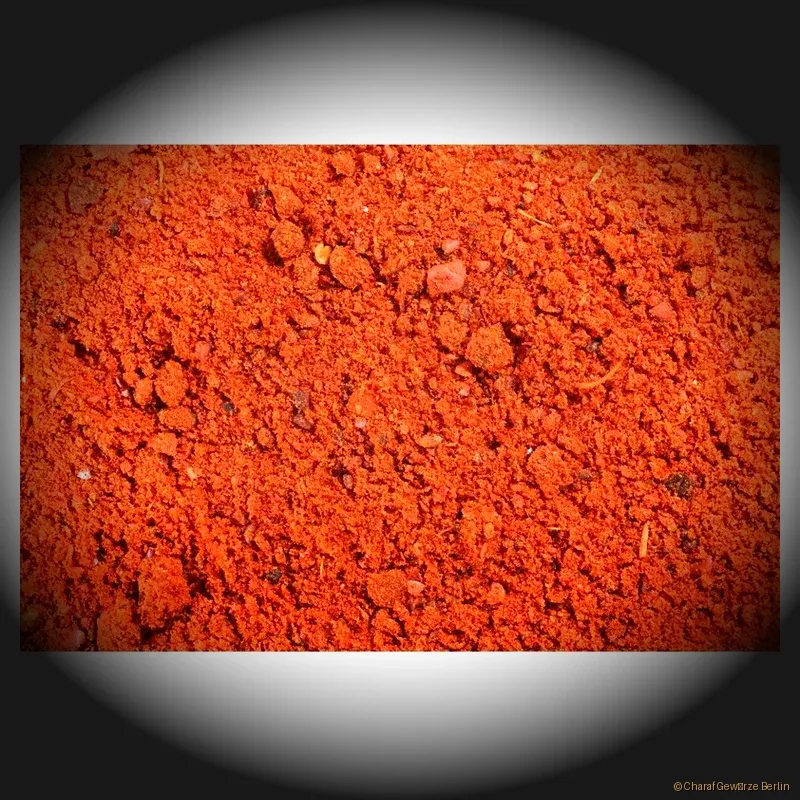 Harissa Gewürzzubereitung – rote, scharfe Gewürzmischung mit Chillies, Paprika, Cumin, Coriander & Knoblauch für feurige nordafrikanische Gerichte