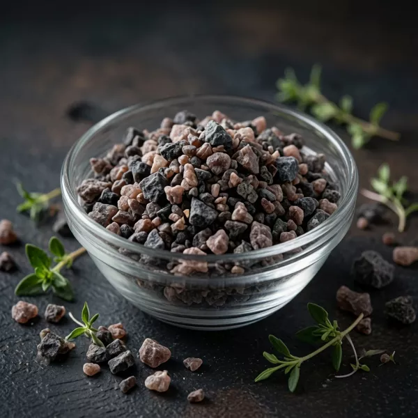 Kala Namak Schwarzsalz mit schwefelig-eiartiger Note für veganes Rührei und Chaat