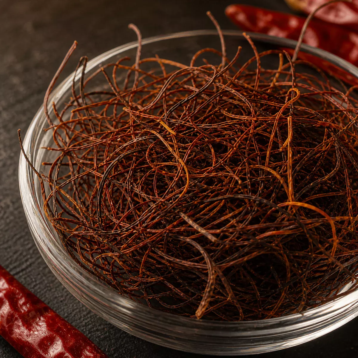 Chilifäden Gewürz – rote Chili Garnitur Premium Qualität