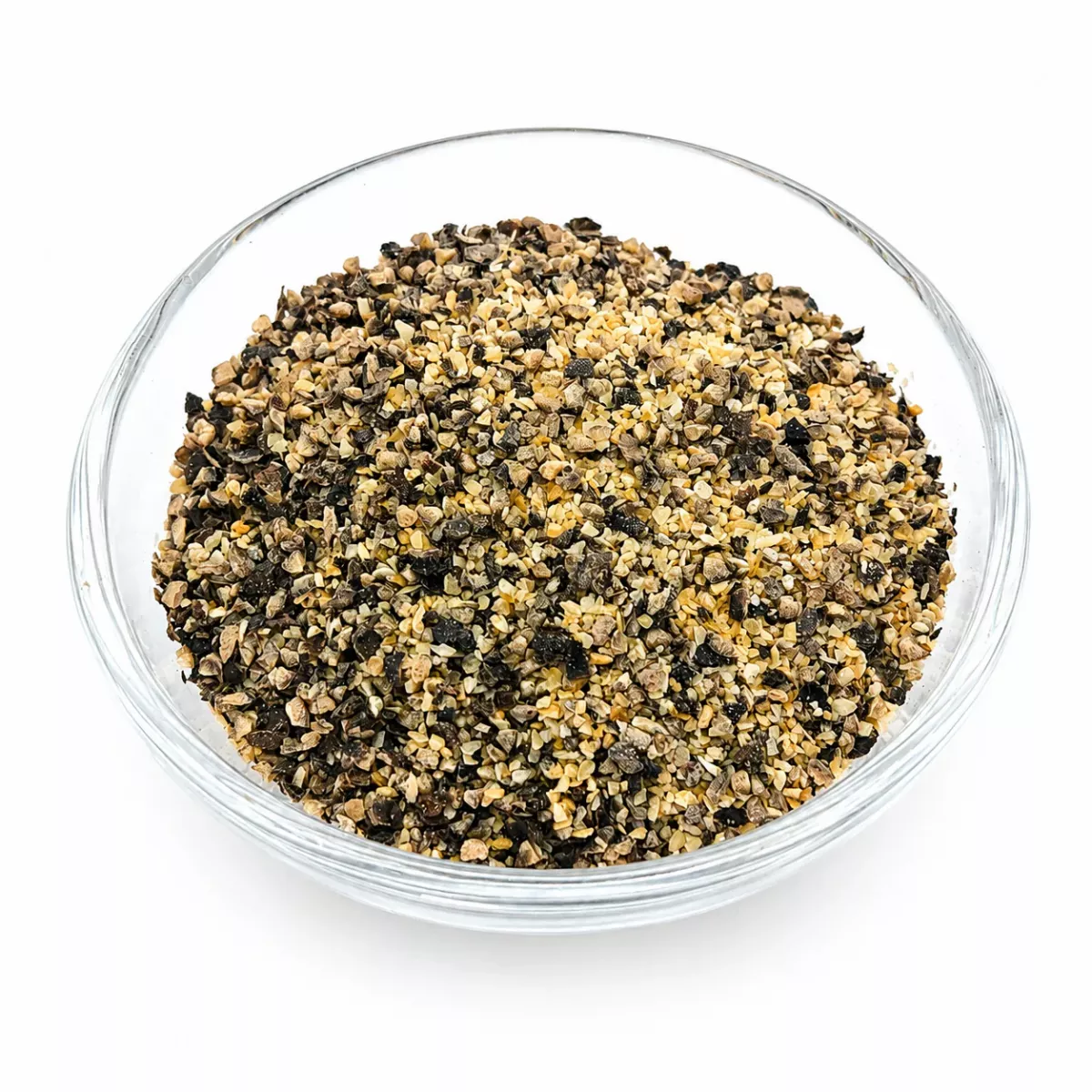 Knoblauchpfeffer von Charaf Gewürze Berlin in einer Schale – klassische Gewürzmischung aus schwarzem Pfeffer und Knoblauchgranulat