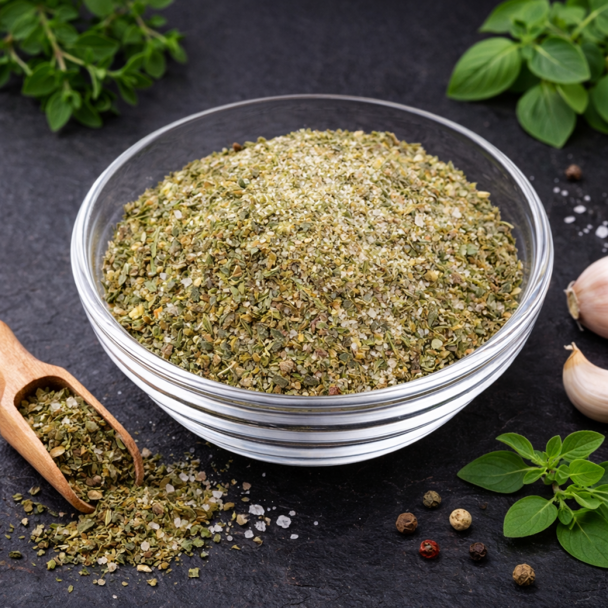 Gewürzsalz mit Kräutern und Gemüse