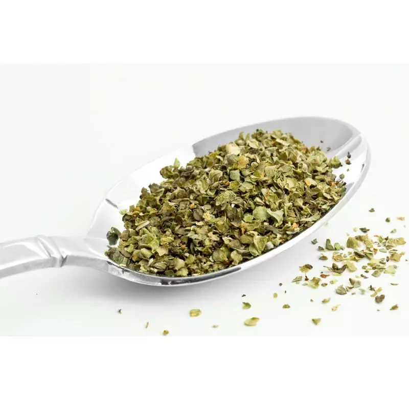 Majoran gerebelt – fein zerkleinerte, hellgrüne Majoranblätter mit warm-süßlichem Aroma