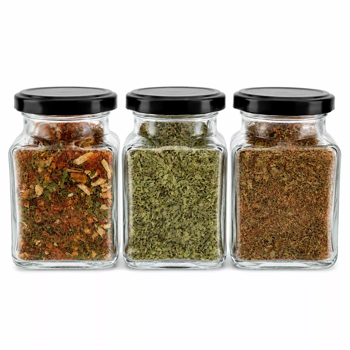 Arrabbiata, Pizzagewürz und Oregano in Glasbehältern von Charaf Gewürze Berlin